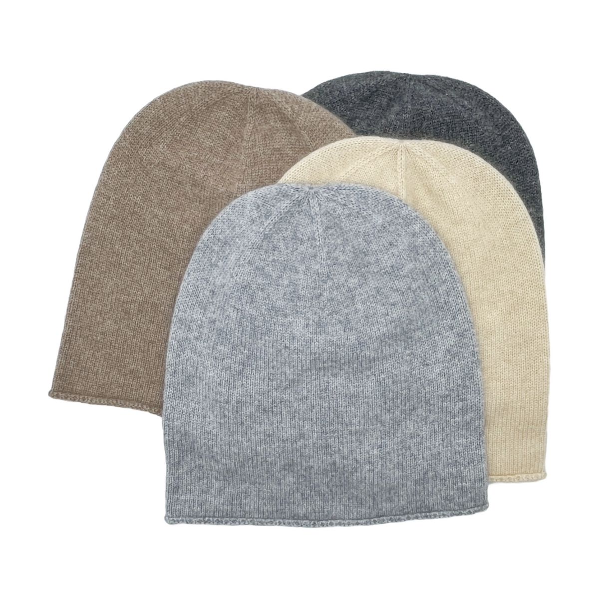 Unisex Cashmere Wool Blend Minimalist Beanie, 2 items